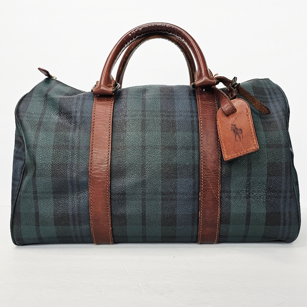 Polo Ralph Lauren Vintage Boston Top Handle Blackwatch Unisex Bag+ Strap